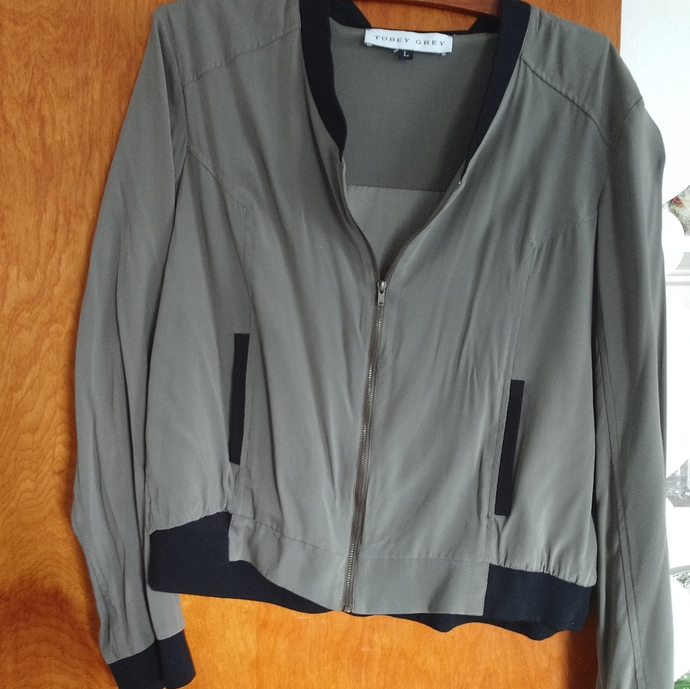 Tobey grey silk jacket